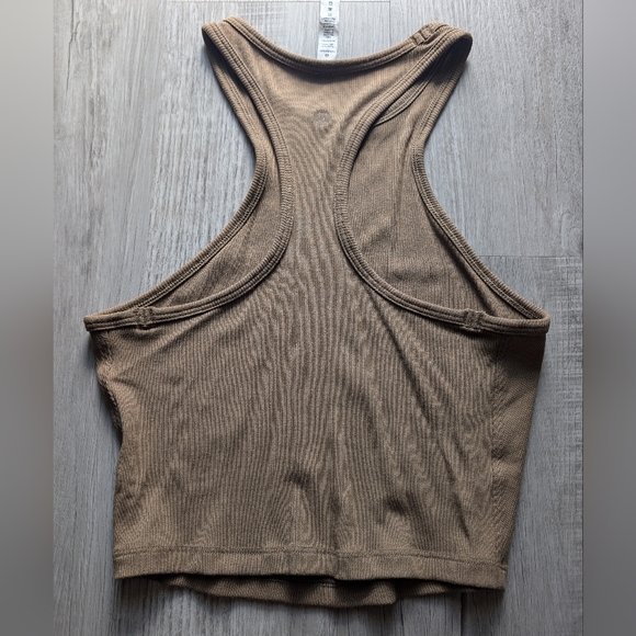 Two Lululemon Ribbed High Neck Racer Tank Tops - Picture 3 of 6